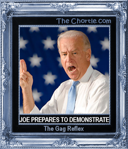 Joe prepares to demonstrate the gag reflex
