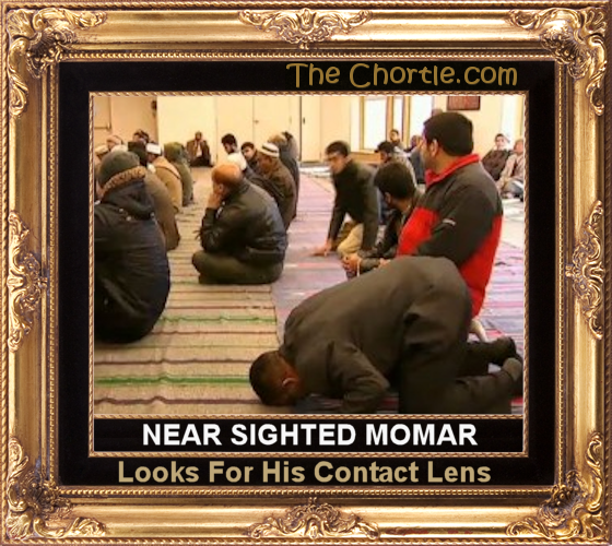 Near sighted Momar looks for his contact lens