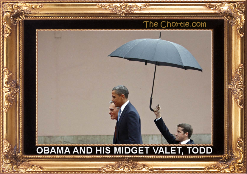 Obama and his midget valet, Todd