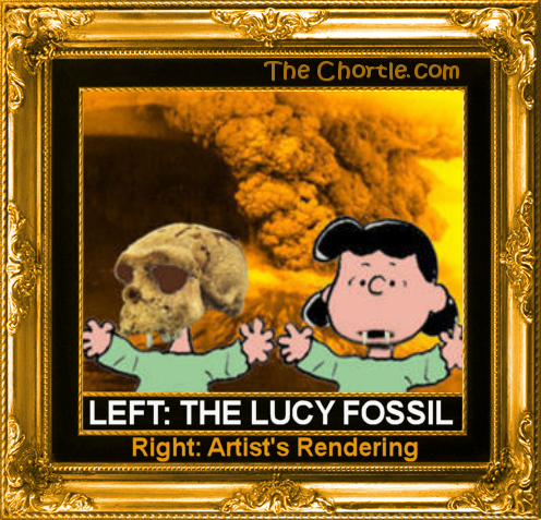 Left: The Lucy Fossil. Right: Artist's rendering.