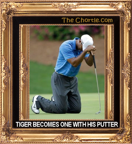 Tiger becames one with his putter