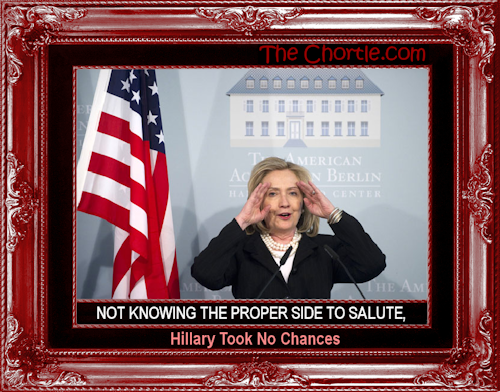 Not knowing the proper side to salute, Hillery took no chances